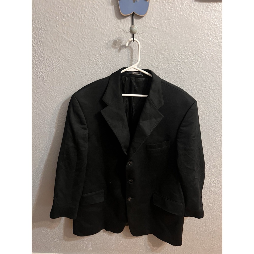 Arnold Brant Mens Black‎ 3 Btn 100% Cashmere Blazer 46R Canada Made